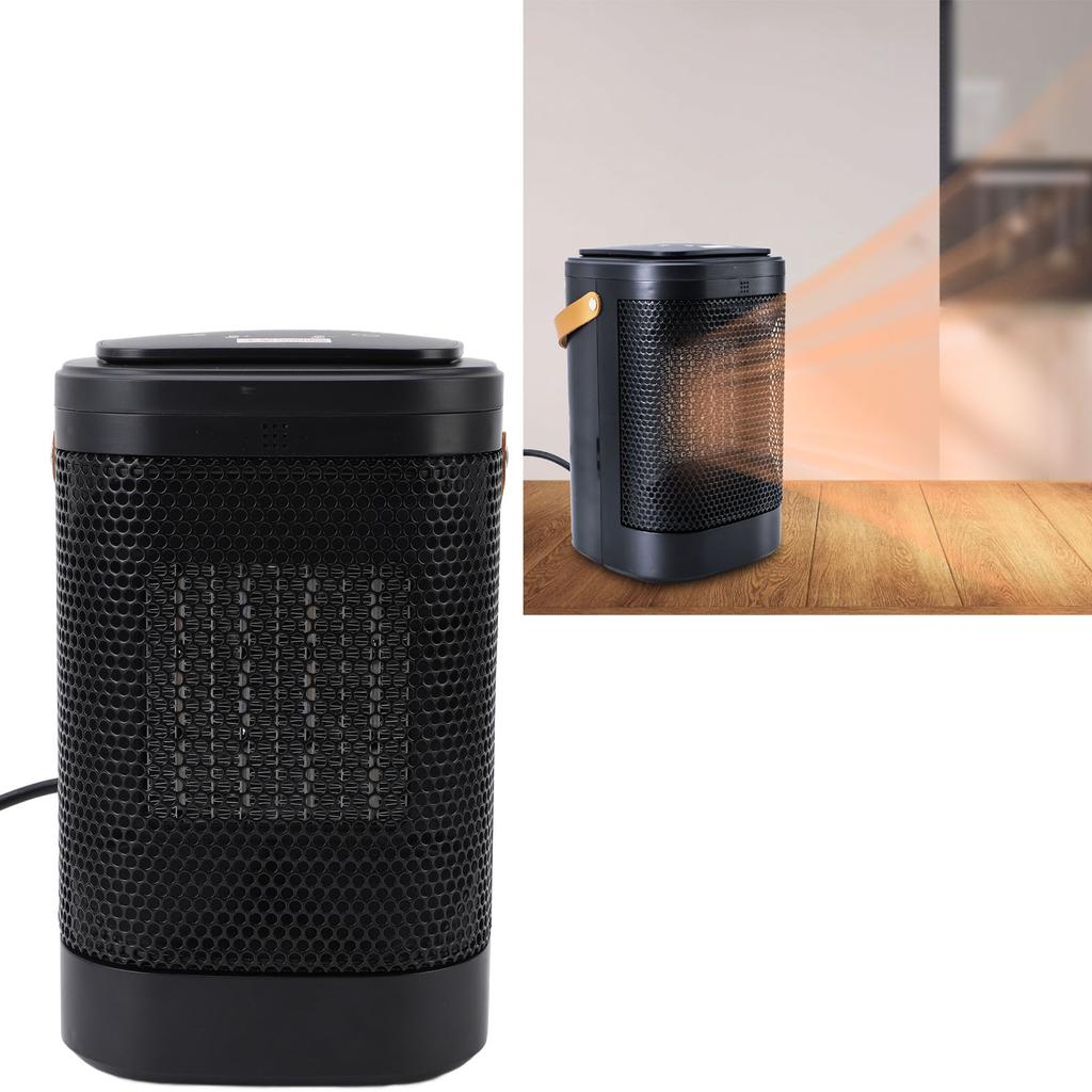 Desk Heater 1500W 5s Fast Heating 70° Oscillating 1‑12h Timer Remote Control Tip Over Prevention Spa