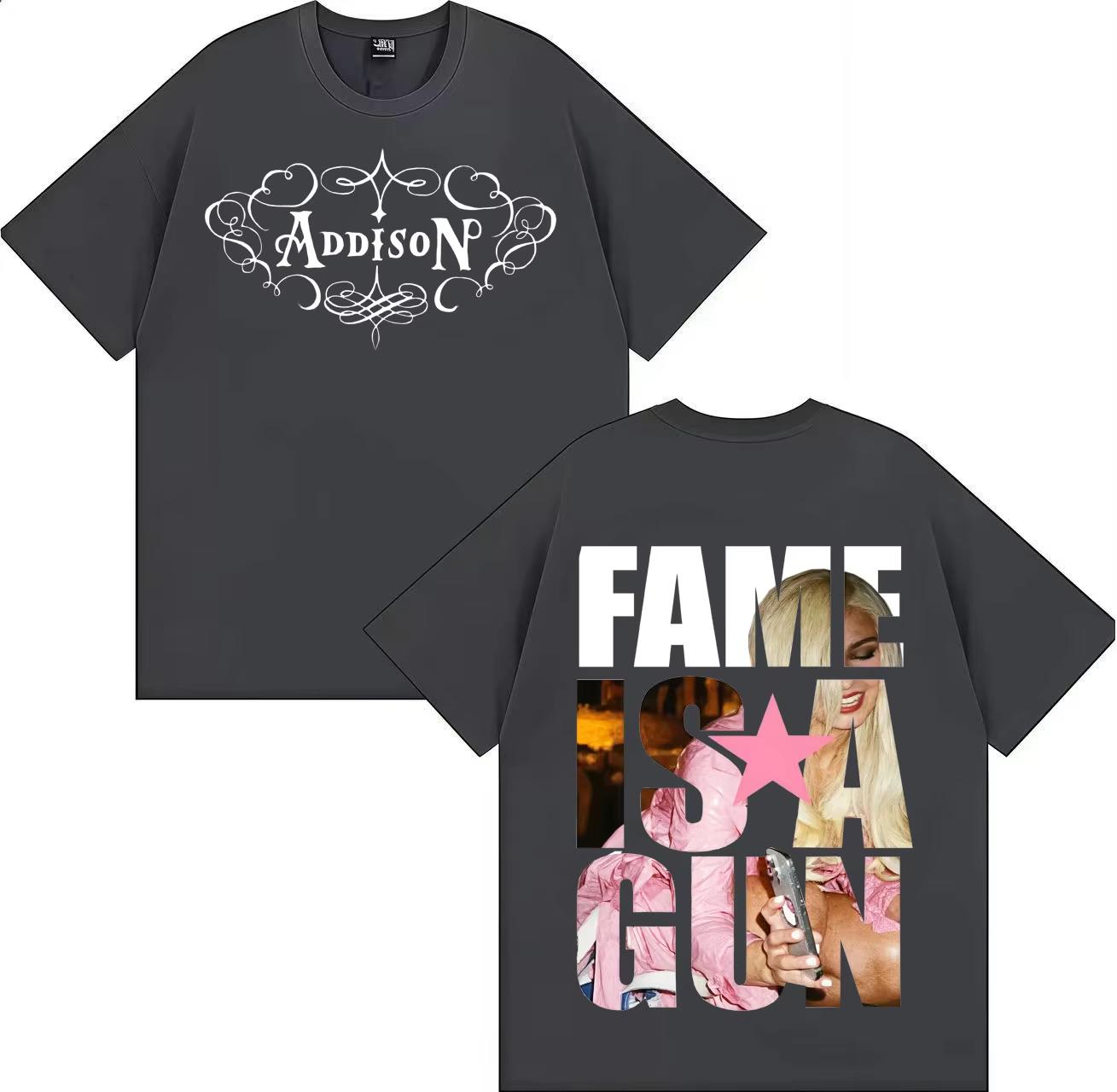 

2026 Singer Addison Rae T Shirt Hipster Unisex Women Gothic Music TShirt Crewneck Y2K Short Sleeve Tee Shirt Hip Hop Unisex S
