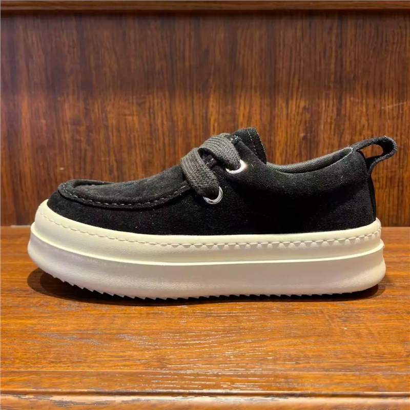 Autumn suede leather solid color comfortable low-top lightweight simple niche casual shoes tt