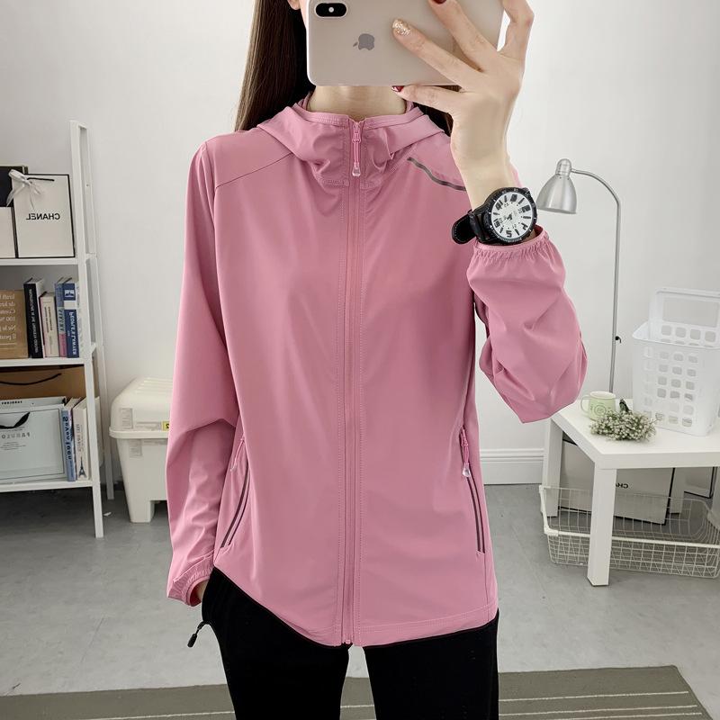 Women's Summer UV-Blocking Ice Silk Jacket - Breathable Plus Size Sun Protection for Running