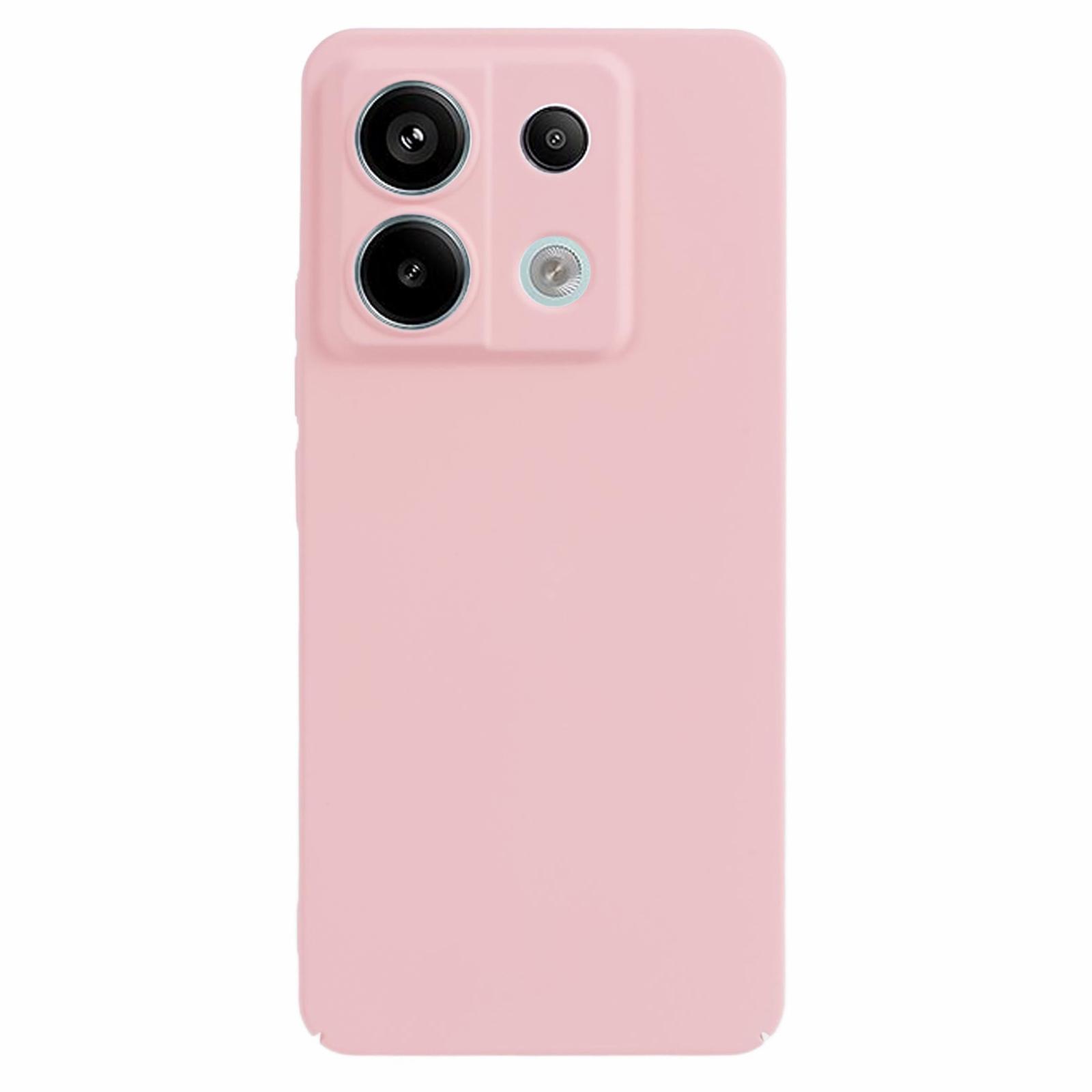 

For Xiaomi Redmi Note 13 Pro 5G Shockproof Case Skin-touch Rubberized PC Cell Phone Cover Pink