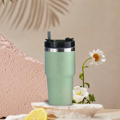 Bicchiere con Coperchio e Cannuccia Tazza da Caffè Acciaio Inossidabile Tazza da Viaggio per Avventura All'Aperto, Viaggi su Strada,