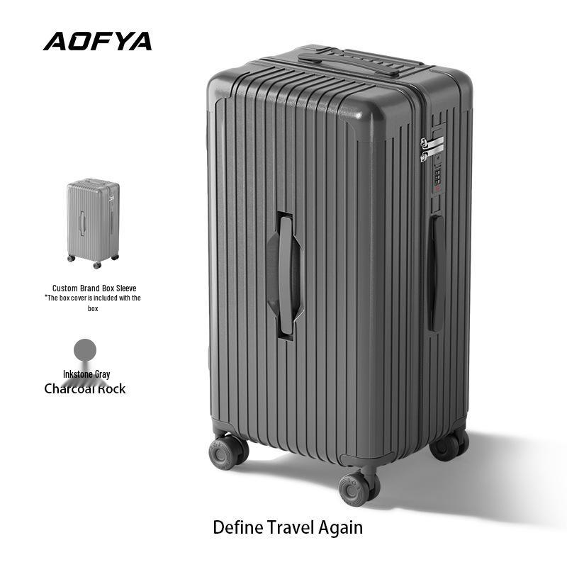26" Stylish Large Capacity Trolley Suitcase with Universal Wheels & Password Lock for Men & Women