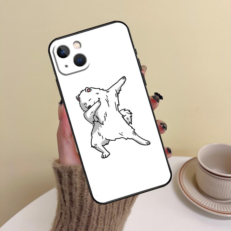 Cartoon Samoyed Dog Phone Case For iPhone 11 15 12 13 14 16 Pro Max 7 8 Plus X XR XS Mas Shell Cover