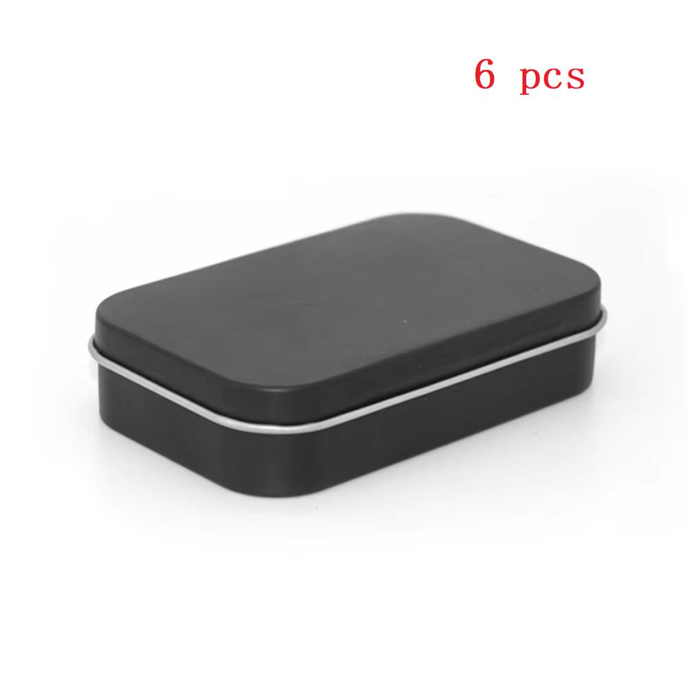 

Металлическая прямоугольная пустая мини-жестяная коробка из жести, футляры для конфет и таблеток, контейнеры на петлях, небольшой органайзер, ящик для хранения M