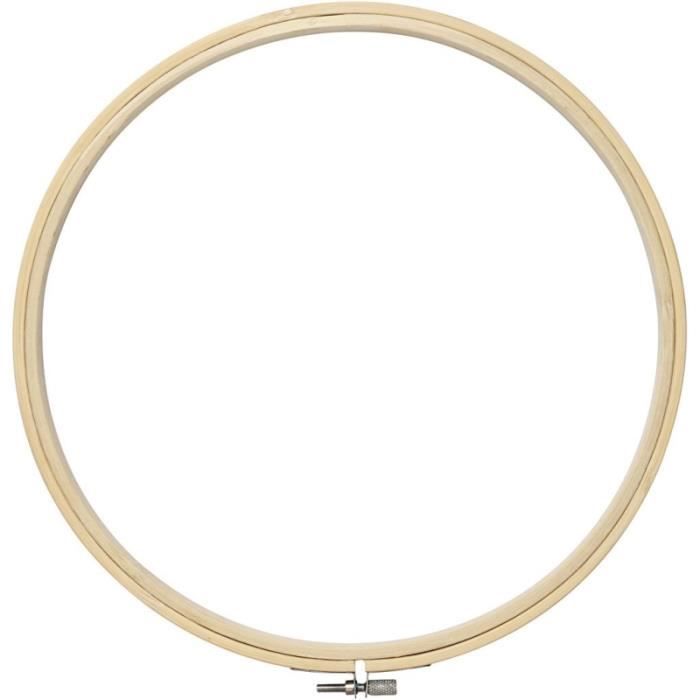 Cadre tambour broderie 2 en 1 - Rond en bois - 25 cm