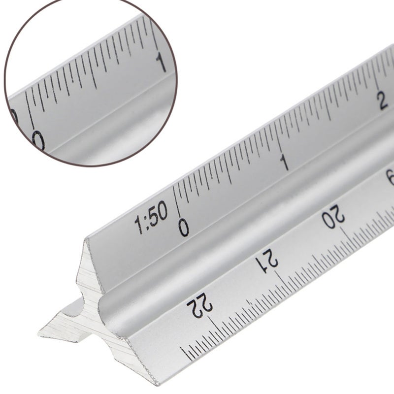 Measuring Tapes & Rulers 30Cm Aluminium Metal Triangle Scale Architect Engineer Technical Ruler