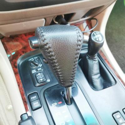 New Real Leather Gear Shift Knob Cover For Toyota Land Cruiser LC80 LC100 2001 2002 2003 2004 2005 2006 Gear Ball Protector