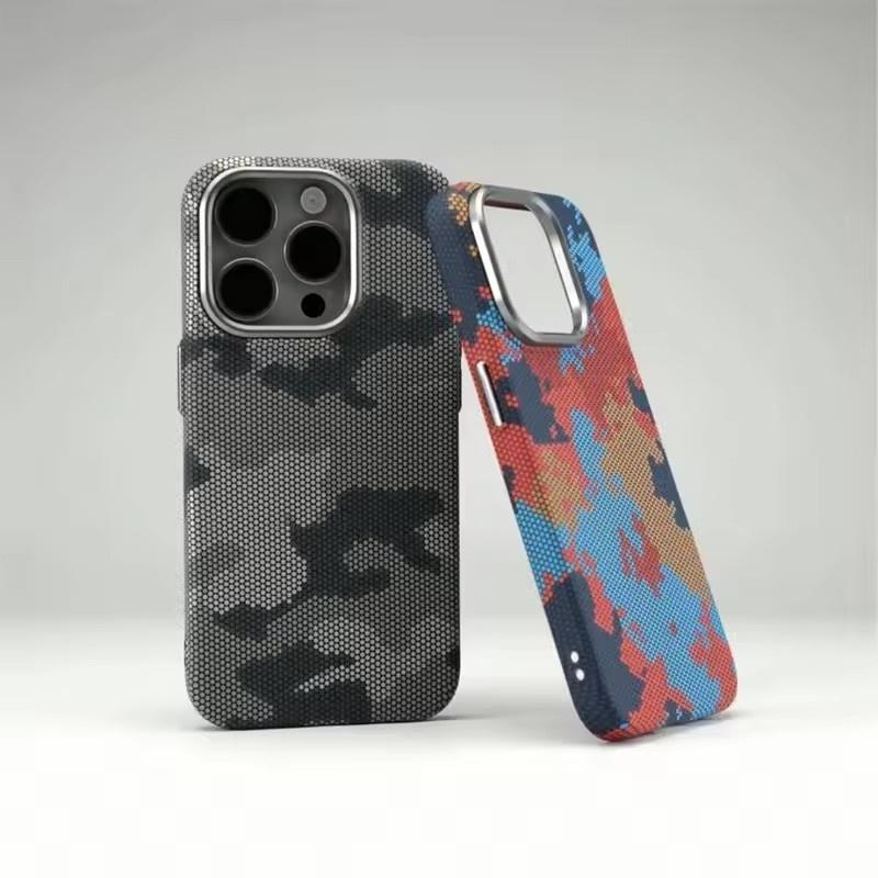 

Камуфляжний графіті рельєфний чохол MagSafe для iPhone 16 15 14 13 Pro Max магнітна зарядка зі сплаву лінзи ударостійкий твердий чохол iPhone 14 червоний