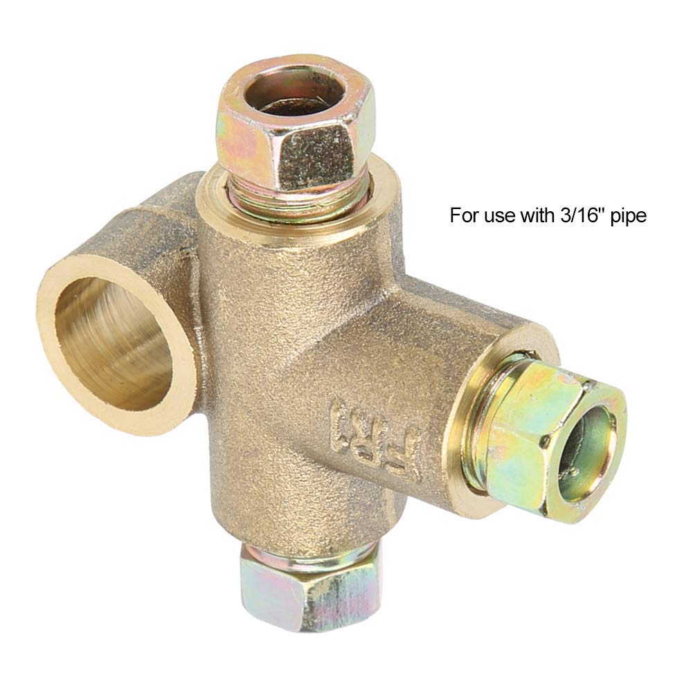 KIMISS Brake Pipe Union, Brake Pipe Union, Short Union with 3 Male Nuts M10