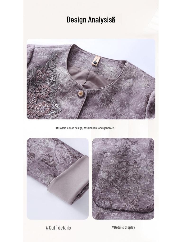 Elevate Your Style with Our New Chinese-style, Elegant Jacket for Middle-aged Women—perfect for Spring and Autumn.