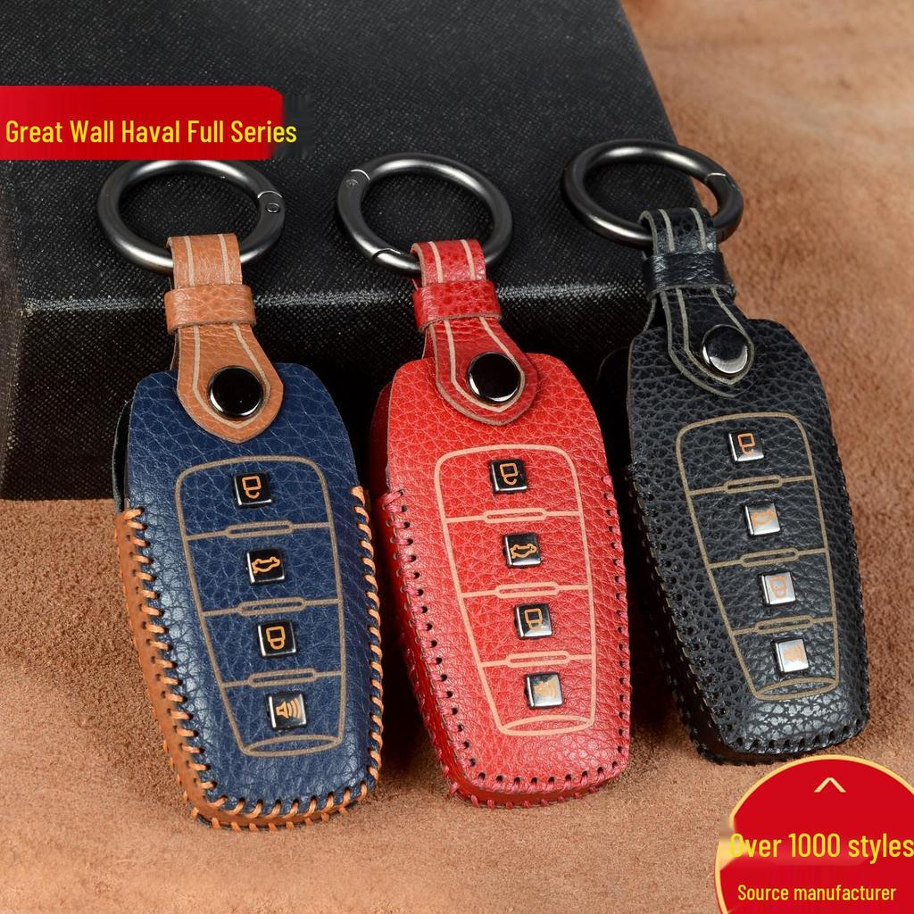 Genuine Leather Key Cover for Great Wall Haval Models H6, H2S, M6, H9, F5, H4, Big Dog, F7, H7