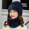 Warm Wool Hat Thickened and Velvet Knitted Hat for Autumn and Winter Travel Old Man Hat Family Warm Set