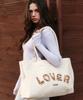 Erer Leopard Print Canvas Bag Cream
