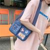 Embroidery Bear Canvas Shoulder Bag Solid Color Shoulder Bag Cute Transparent Itabag  Gift