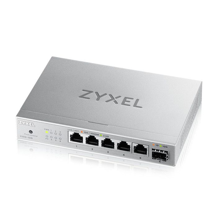 Switch - zyxel - xmg-105 - 5 ports 2,5g - 1 sfp+ - unmanaged - bureau