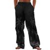 New beach men's printed casual cotton linen loose trousers