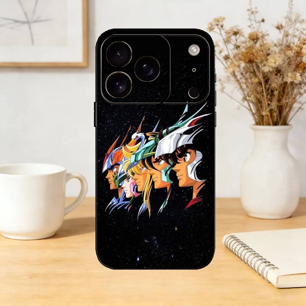 S-Saint Anime S-SeiyaS Phone Case For iPhone 17,16,15,14,13,12,11 Plus,Pro,Max,Mini Silicone black Soft Cover