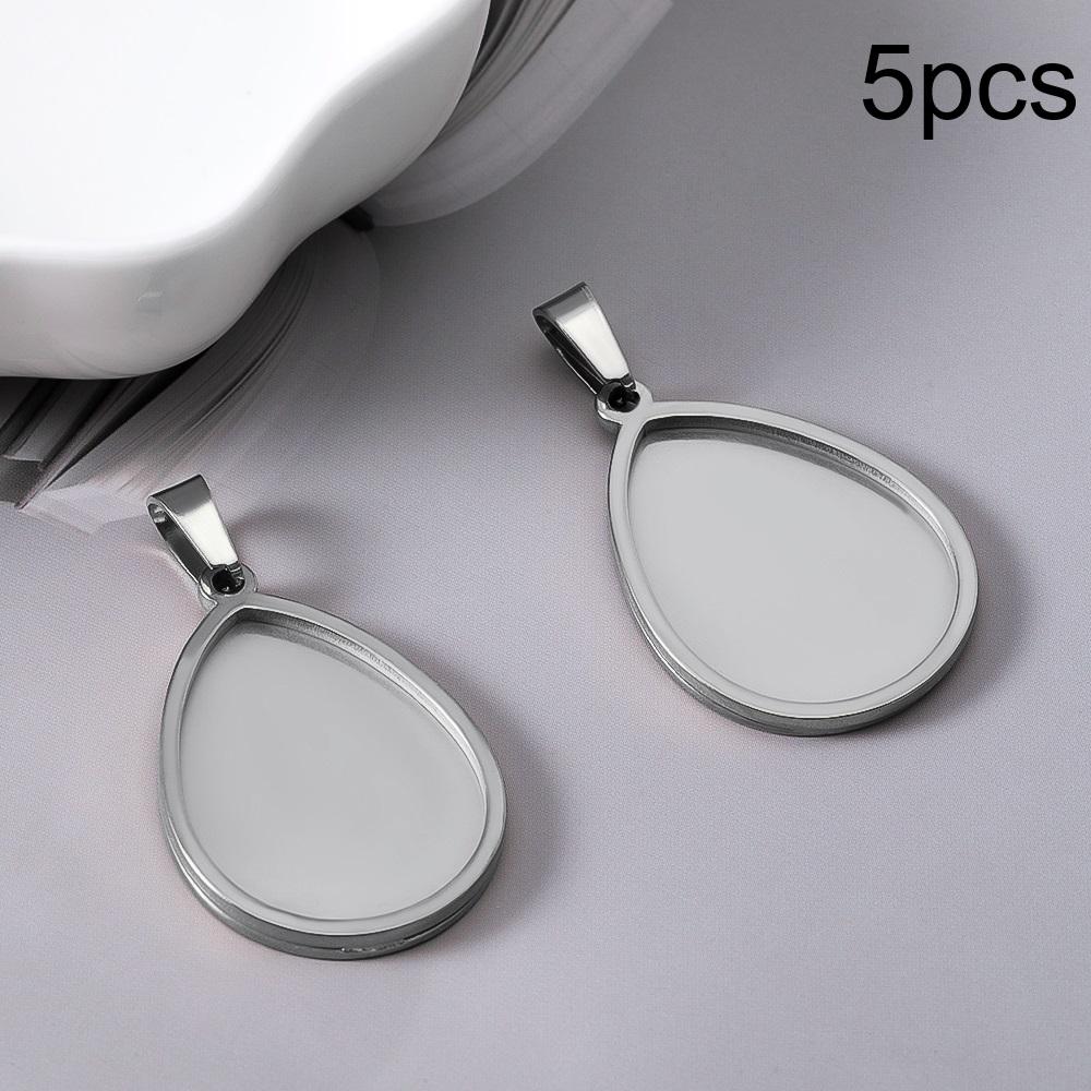 5Pcs 2Pcs Stainless Steel Heart Blank Pendant Trays Bezel Charms Bulk for Homemade Necklaces Jewelry Making DIY Crafts Resin Art
