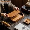 Walnut Wood Bamboo Mat Water Storage Tea Tray Snack Plate Coffee Storage Board Decorative Tray Dishes For Serving Drinkware