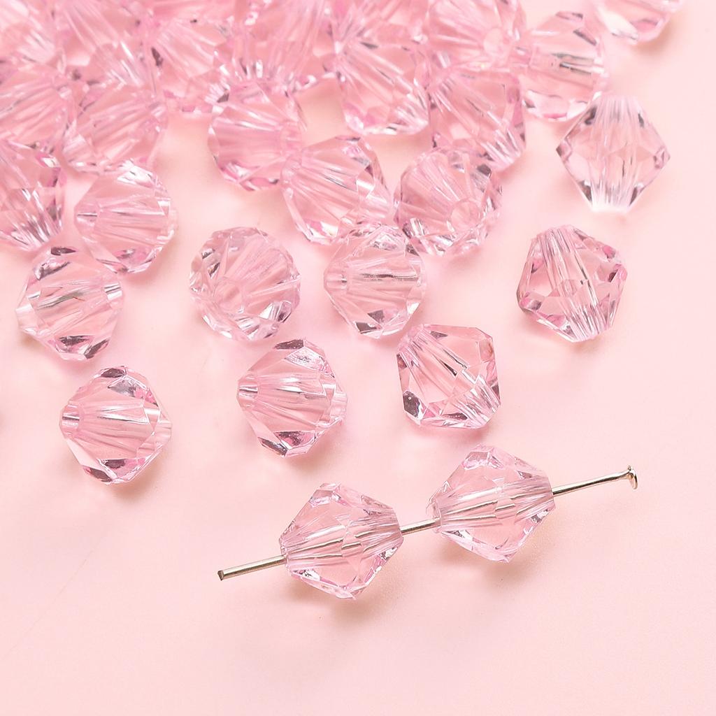 Handmade Beads Diamond-shaped Faceted Beads Acrylic Transparent Irregular Faceted Round Beads Beads DIY Bracelet Cell Phone Chain Jewelry Loose Beads