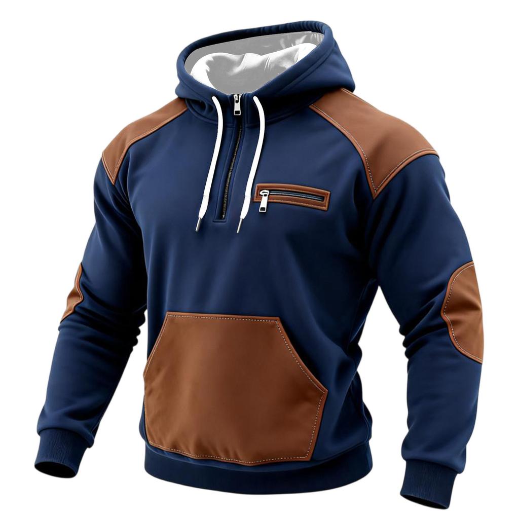 Men's Colorblock Sweatshirt Hoodie Men's Sports Large Size Casual Sweatshirt
