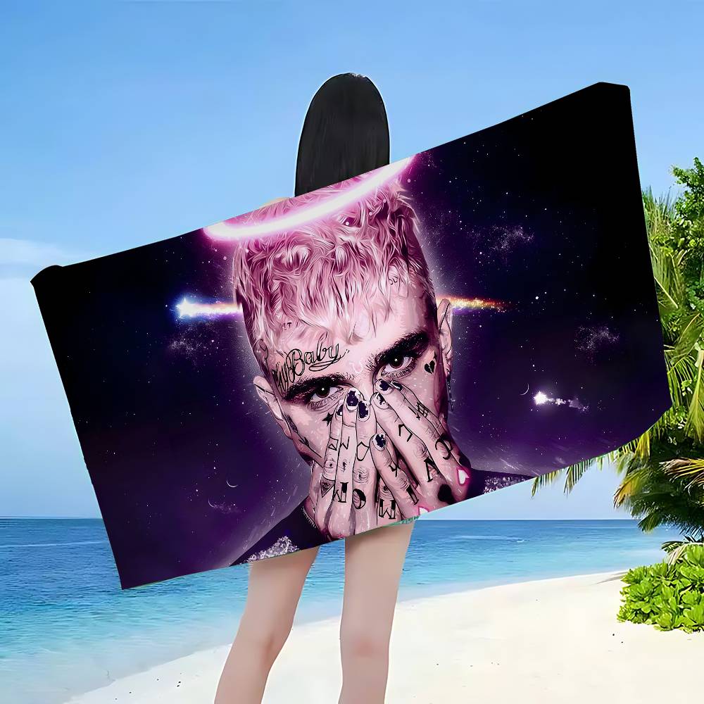 Rapper L-Lil P-Peep Bath Towel Microfiber Soft Water Absorbing Breathable For Girl Kids Decorative Cartoon Beach Towel