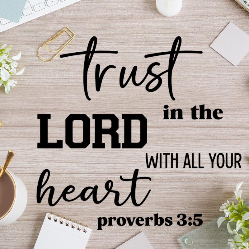 Proverbs 3:5 Removable Wall Sticker - Modern Self-Adhesive Living Room Decor
