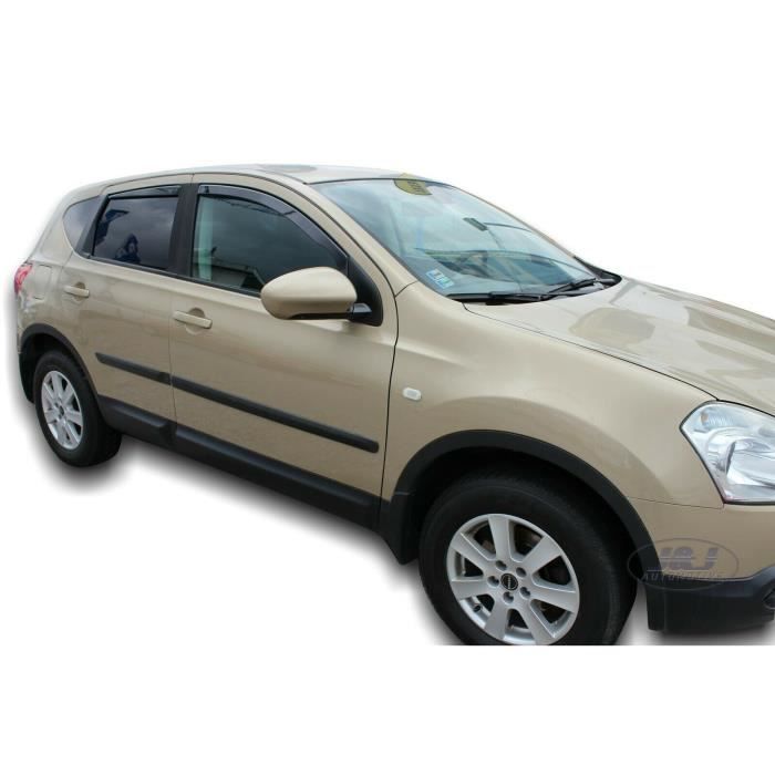Déflecteurs d'air - J&amp;J AUTOMOTIVE - Nissan Qashqai J10 - Fumé - Acrylique renforcé - Installation facile
