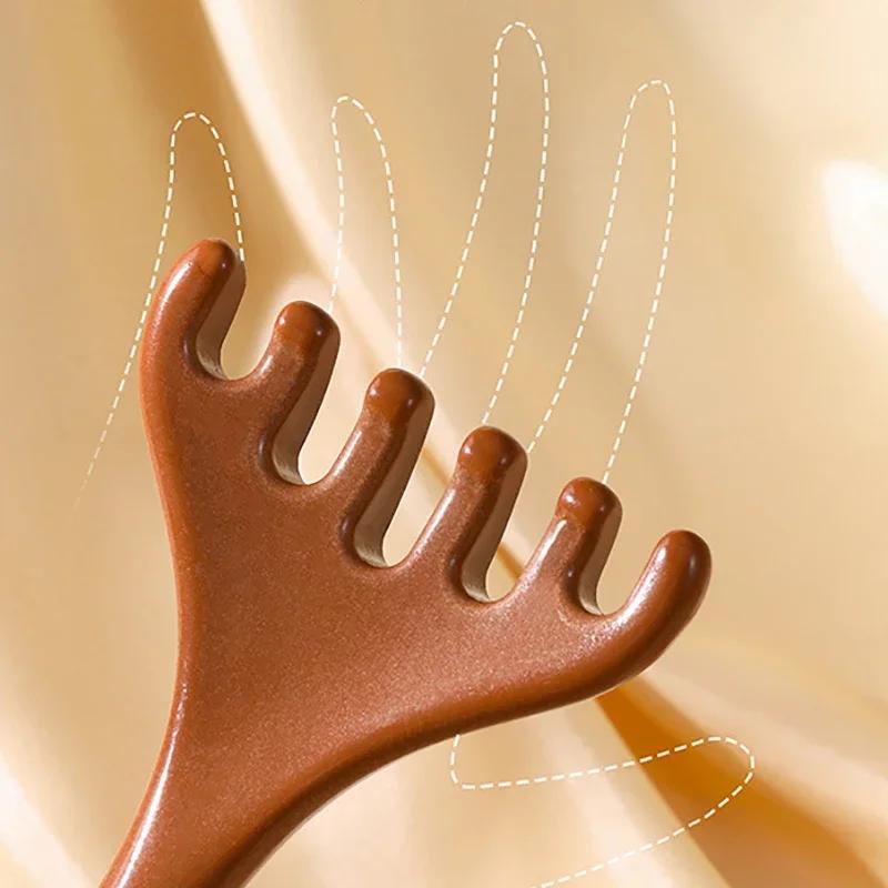 Head Care Comb Meridian Massage Comb  Six-Pronged Scraping Massage Tool Wide-Tooth Facial and Body Scraper for Relaxation