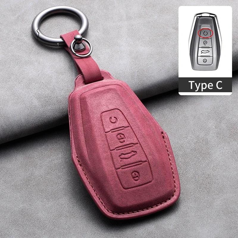 Leather Car Remote Key Case Cover for Geely for Geely Coolray X6 X7 EX7 Emgrand Global Hawk GX7 Kulrey GT GC9 Atlas Boyue NL3