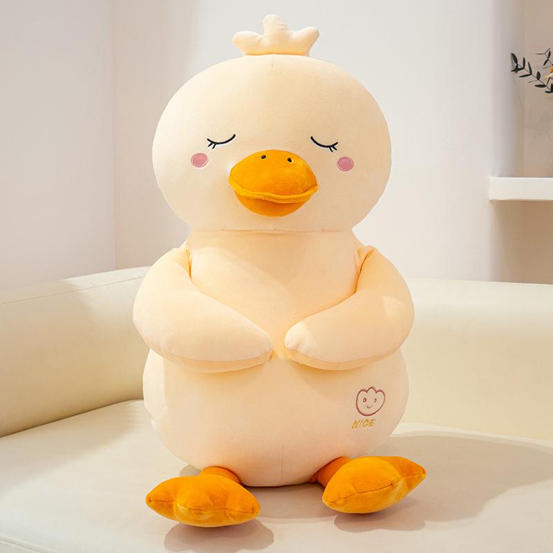 Giant Size Cartoon Duck Plush Toys Cozy Cotton Stuffed Yellow Duck Doll Soft Soothing Sleeping Throw Pillow Kawaii Room Decor