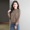 Half Turtleneck Sweater for Women Short and Stylish Solid-color Knitted Top Mid-neck Pullover for Autumn and Winter
