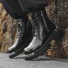 Mens Fashion Stage Nightclub Dress High Motorcycle Boots Black Trendy Patent Leather Shoes Cowboy Platform Boot Knight Botas Man