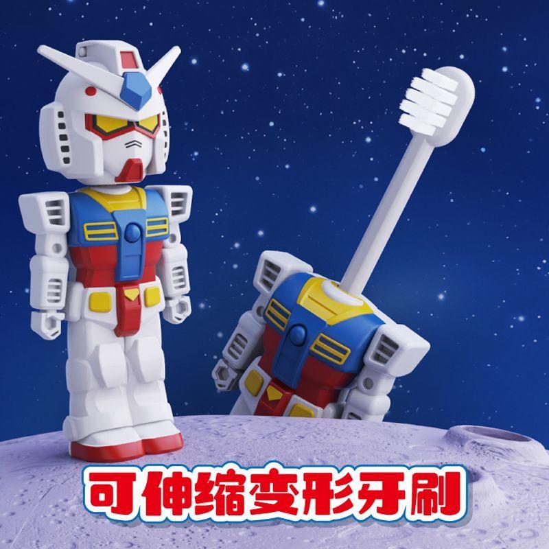 Anime Ultraman Taiga Yuanzu Figures Toothbrush Portable Transformable Retractable Soft Bristle Oral Care Brush Creative Gifts