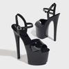 Fashion Liyke Big Size 42 43 Sexy Party Club Stripper Pole Dance Shoes Black Patent Leather Super High Heels Platform Sandals For Women
