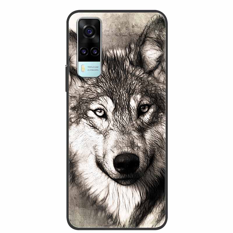 For Vivo Y53s 4G Case Animals Soft Silicone TPU Phone Back Cover Case for Vivo Y31 2021 Funda for Vivo Y53 s Y 31 Luxury Coque