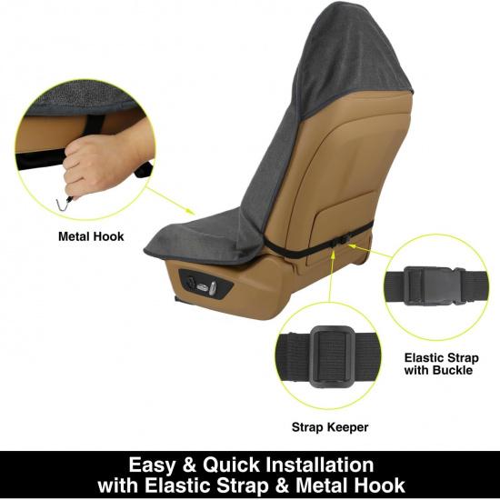 Waterproof Towel Car Seat Cover, Sweatproof Non-Slip Seat Protector, Universal Fit For Front Bucket Or Rear Bench Seat Of Cars, SUVs, Vans, Trucks,