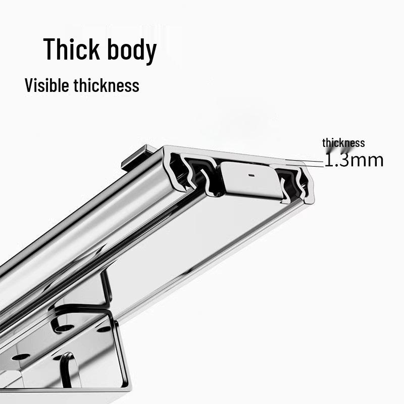 Adjustable Kitchen Drawer Slide: Three-Section Pull-Out Basket Rail for Cabinets