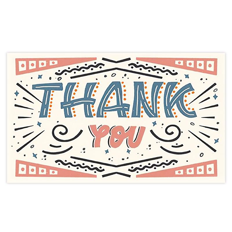 Black Thank You Greeting Cards, 50 Sheets/Pack