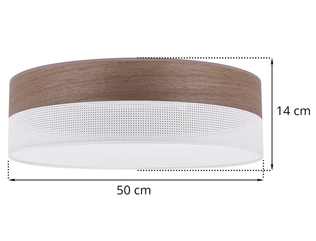 HOLZ PLEXI DECKENLEUCHTE WEISS 50CM WALNUSS