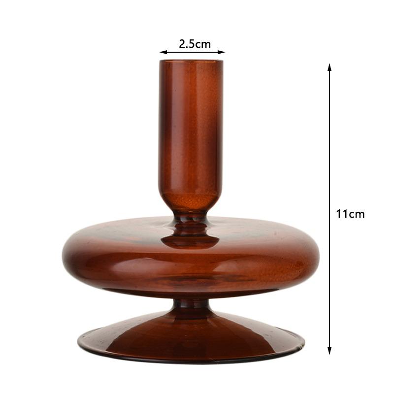 1pc Glass Vases Clear Flower Vase Candle Holders For Wedding Centerpieces Home Decoration Table Centerpieces Candlestick Holder