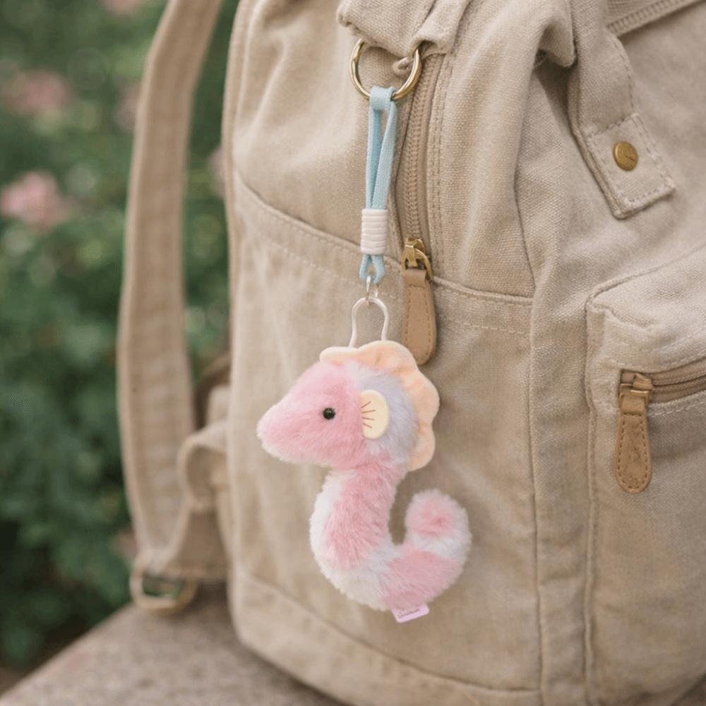 Soft Seahorse Pendant Starfish Fluffy Whale Keyring Ocean Animal Plush Keychain  Birthday Gift