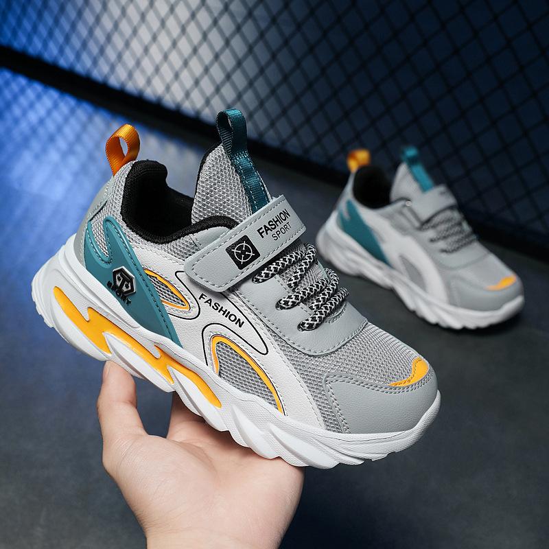 New children's sports shoes for boys, mesh shoes for older kids and teenagers, lightweight, soft-soled, breathable single-mesh running shoes for boys