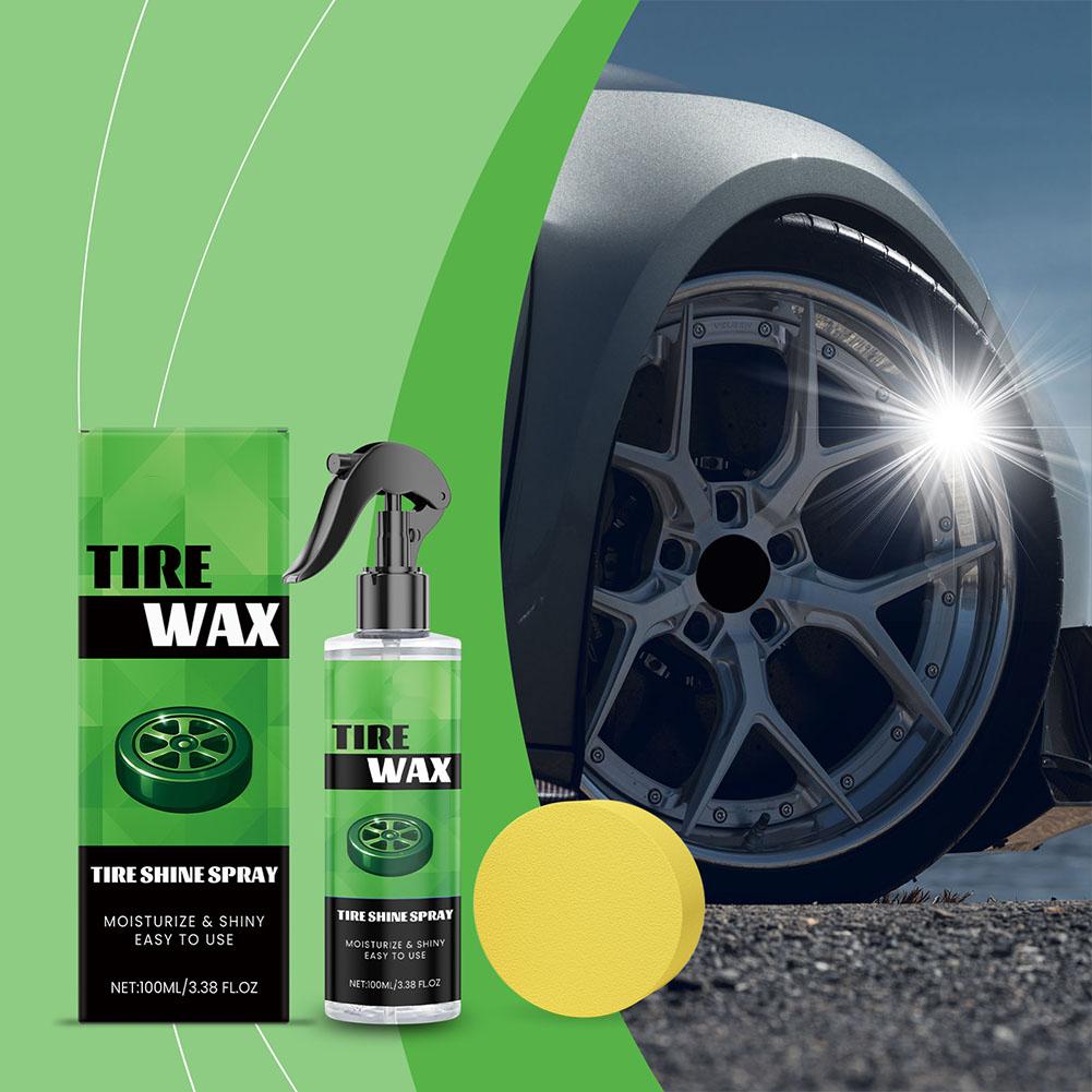100ml Tire Shine Spray Tyre Gloss Coating Plastic Rubber Wheel Restorer Agent Spray Polishing Brightener Auto Car Detailing