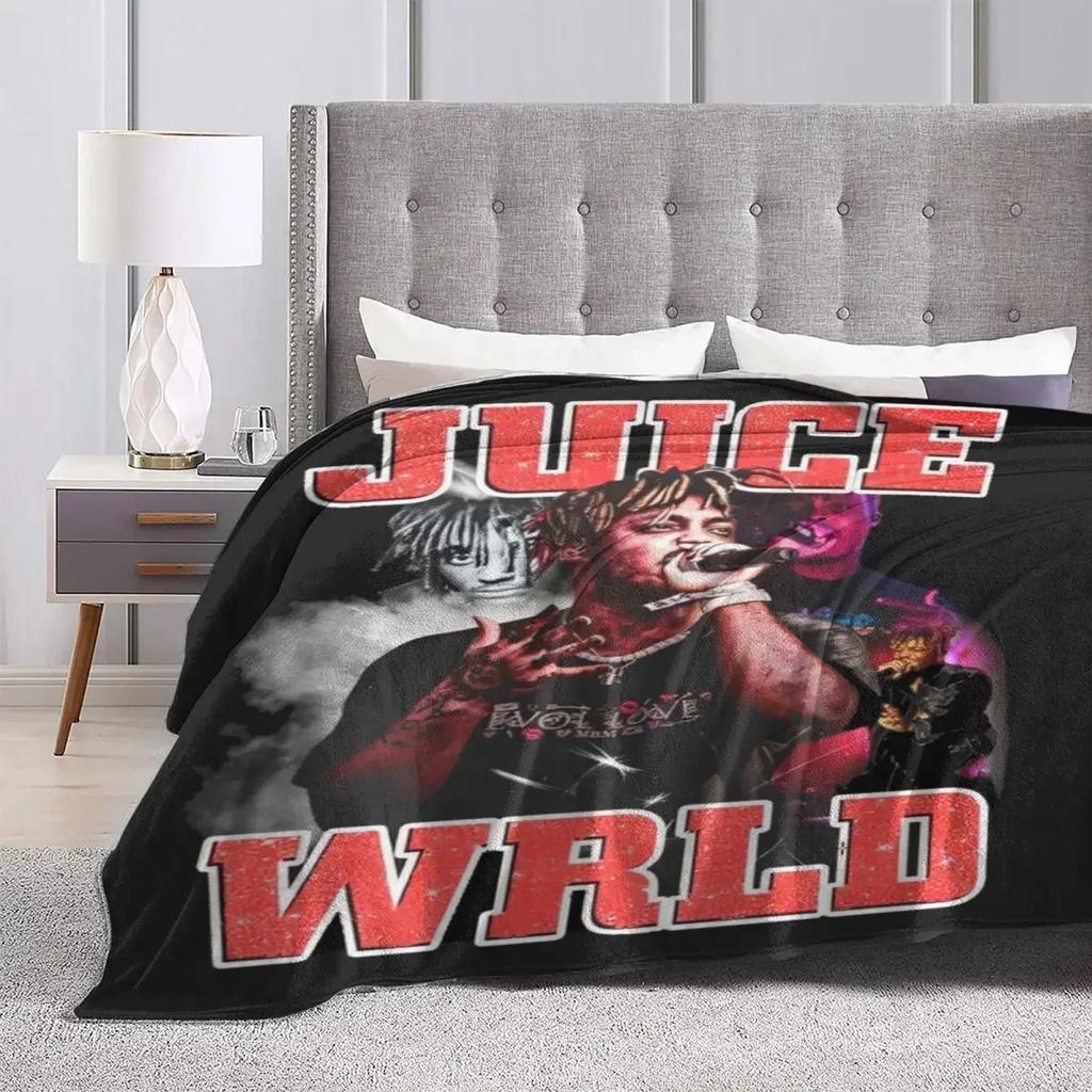 J-Juice Wrlds Blanket Singer Album Camping Flannel Bedding Throws Warm Soft Couch Bed Design Bedspread Gift