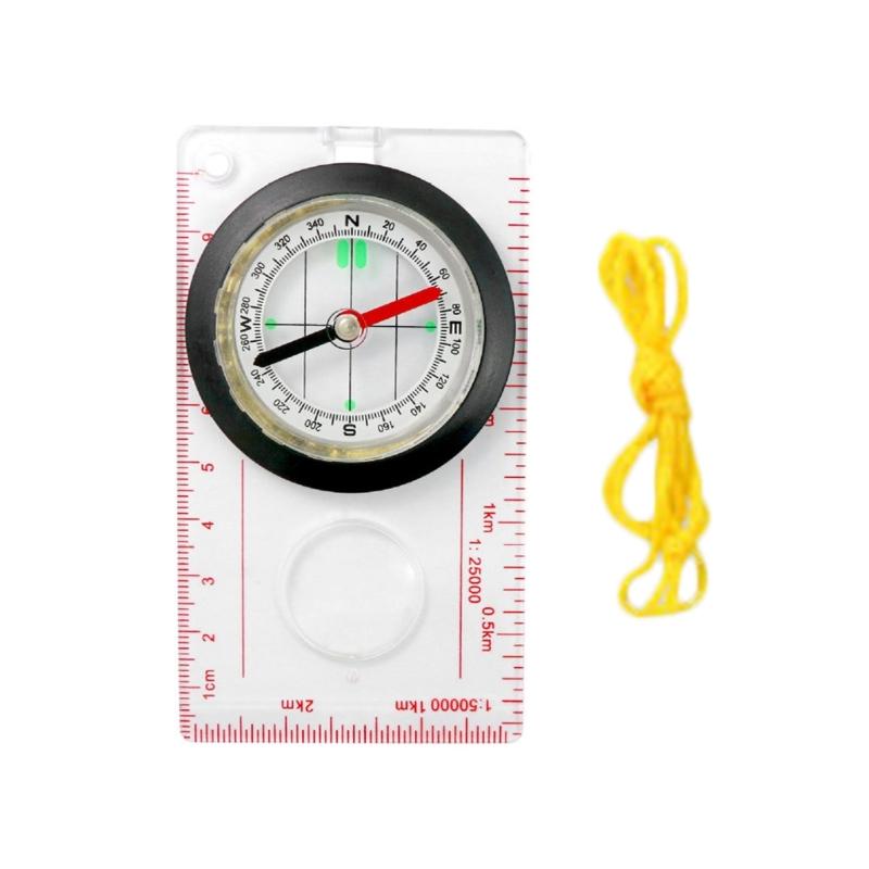 Orientation Compasses, Hiking Navigation Map Scale Ruler Compasses, Multifunctional Magnifier Compasses for Map Reading