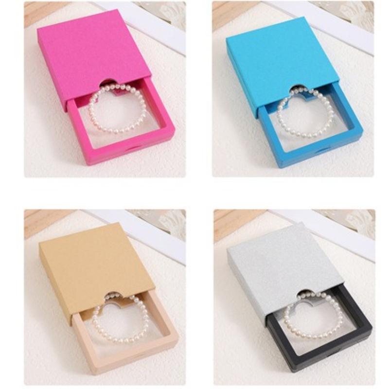 Transparent Floating Display Boxes Lastic PE Film Jewelry Packaging Box Jewelry Necklace Ring Seal Antioxidant Collectible Storage Case 10pcs