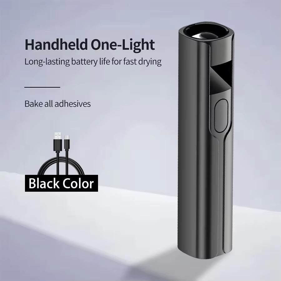 Rechargeable Mini UV LED Nail Lamp with Smart Display Portable Fast-Drying Nail Dryer Stand for Manicure Removable Desk UV Light 365nm