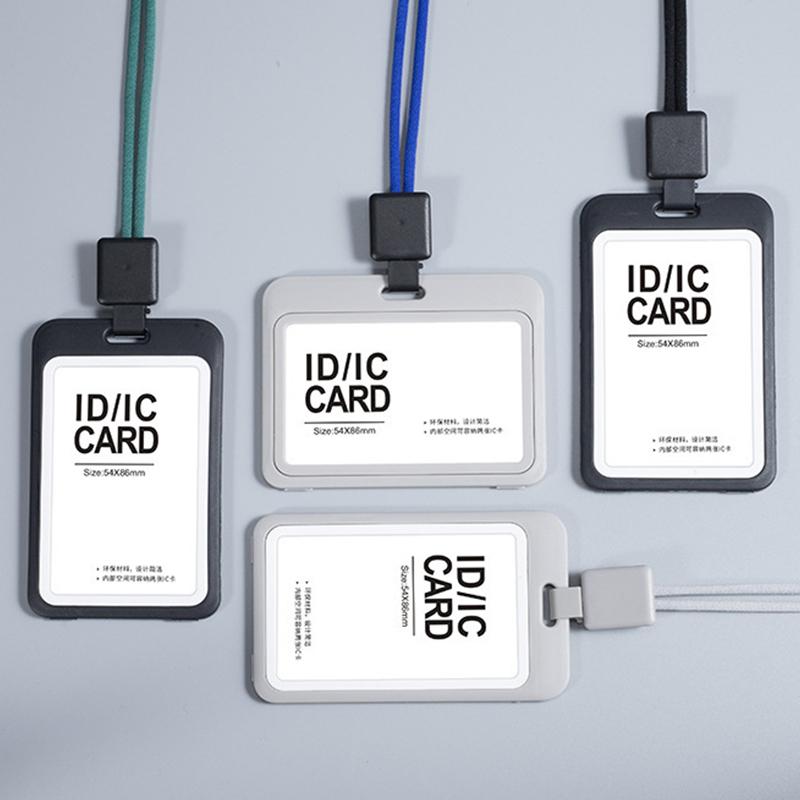 Portable Retractable Lanyard Card Sleeve Clear Simple Card Case With Retractable Reel Transparent Identification Card Holder